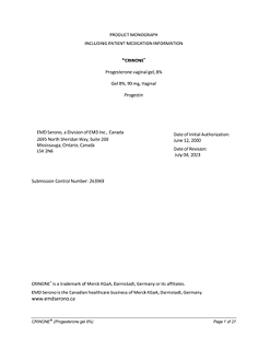 [Product Monograph Template - Standard]