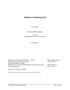 PRODUCT MONOGRAPH